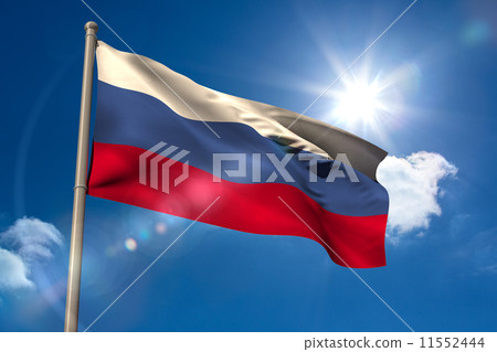 Russia national flag on flagpole 11552444