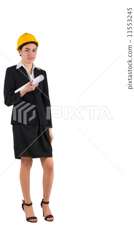 Smiling architect in black suit looking at camera 11553245