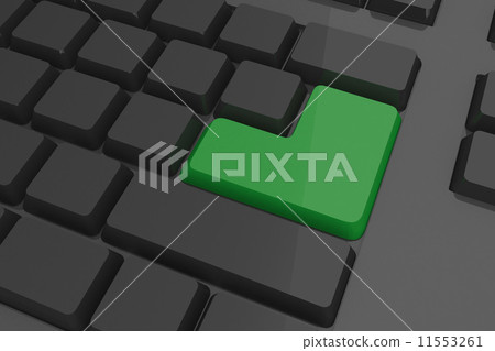 Black keyboard with green key Black keyboard with green key 11553261
