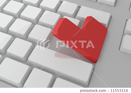 White keyboard with red key 11553318