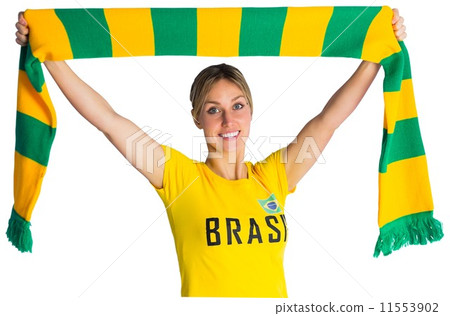 Pretty football fan in brasil t-shirt Pretty football fan in brasil t-shirt 11553902