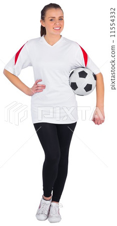 Pretty football fan in white Pretty football fan in white 11554332