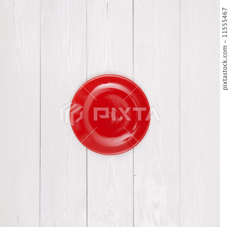 Empty plate on white wood Empty plate on white wood 11555467
