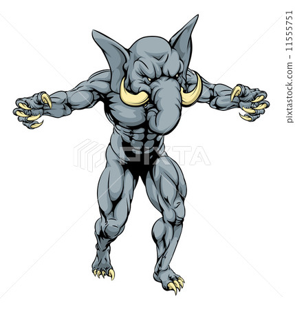 Elephant scary sports mascot 11555751