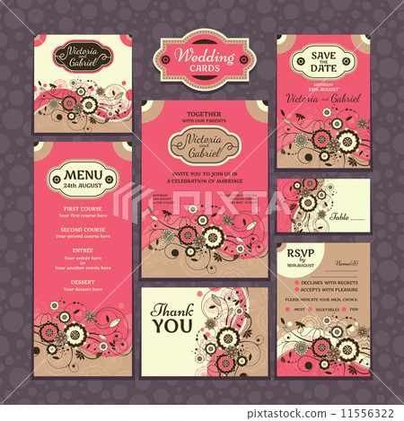 Set of wedding cards Set of wedding cards 11556322
