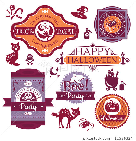 Collection of Halloween labels and signs Collection of Halloween labels and signs 11556324