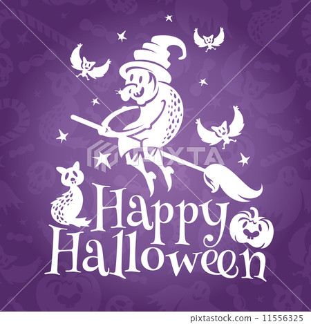 Happy Halloween greeting vector card Happy Halloween greeting vector card 11556325