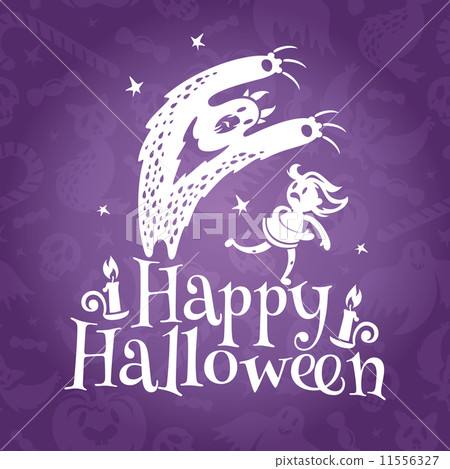 Happy Halloween greeting vector card Happy Halloween greeting vector card 11556327