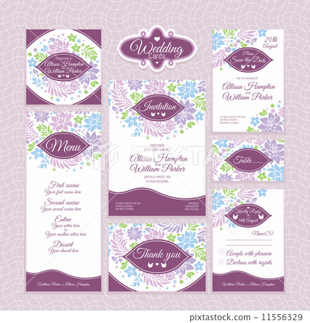 set of floral wedding cards 11556329