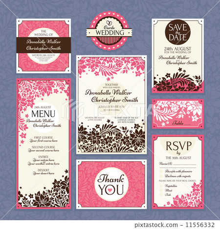 set of floral wedding cards set of floral wedding cards 11556332