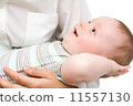 Happy little baby in mother's hands 11557130