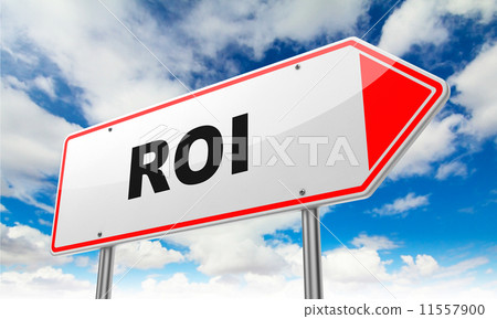 ROI on Red Road Sign. ROI on Red Road Sign. 11557900