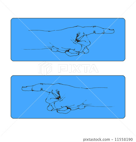 Icon with hand pointing direction. 11558190