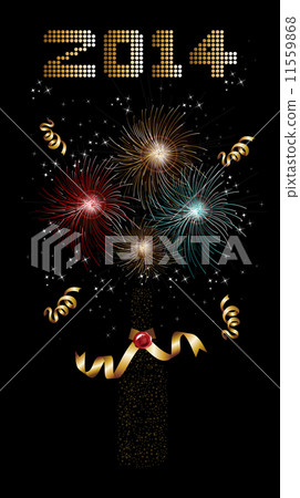 Happy new year 2014 led and fireworks background Happy new year 2014 led and fireworks background 11559868