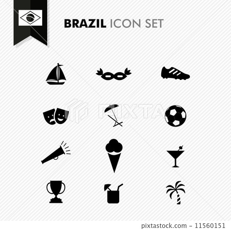 Brazil soccer icons set 11560151
