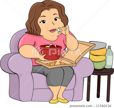 Overweight Girl Eating Overweight Girl Eating 11560316