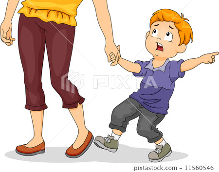 Boy Pulling His Mother's Hand Boy Pulling His Mother's Hand 11560546