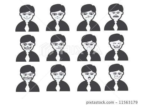 Cartoon faces Set drawing illustration 11563179