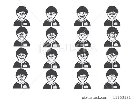 Cartoon faces Set drawing illustration 11563181