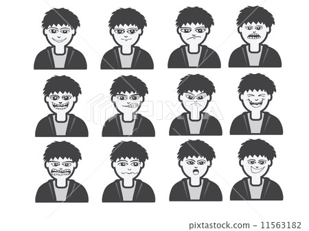 Cartoon faces Set drawing illustration 11563182
