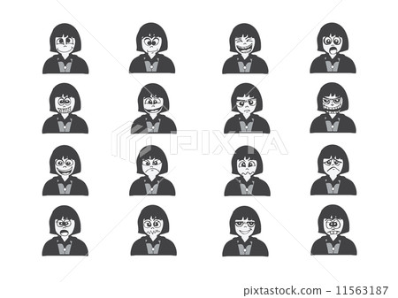 Cartoon faces Set drawing illustration 11563187