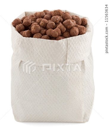 cereal chocolate balls in paper bag 11563634