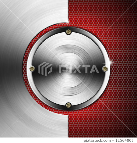 Red and Metal Background with Hexagons and Circles - Stock Illustration ...