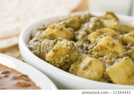 Aloo Sag & Dal Makhani - Potatoes with spinach & Lentil curry Aloo Sag & Dal Makhani - Potatoes with spinach & Lentil curry 11564343