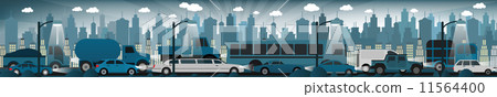 Traffic jam in the night city Traffic jam in the night city 11564400