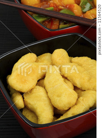 Fried Chicken & Sweet & Sour Sauce with peppers & pineapple Fried Chicken & Sweet & Sour Sauce with peppers & pineapple 11564520