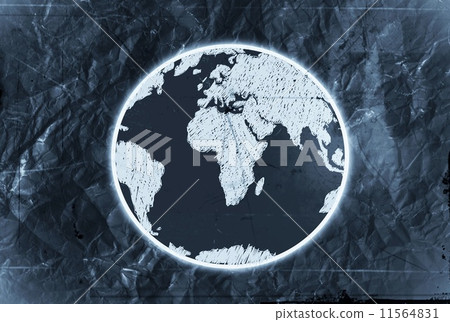 Globe earth icons themes idea design on crumpled paper Globe earth icons themes idea design on crumpled paper 11564831