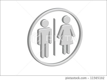 3D Pictogram Man Woman Sign icons, toilet sign or restroom icon 11565102