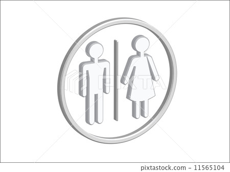 3D Pictogram Man Woman Sign icons, toilet sign or restroom icon 11565104