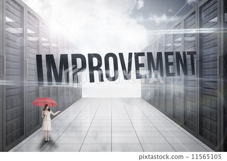 Composite image of beautiful redhead looking at camera 11565105