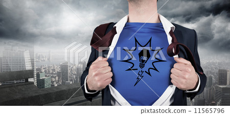 Composite image of businesswoman showing card 11565796