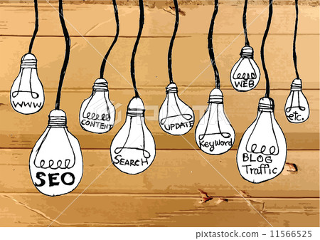 Seo Idea SEO Search Engine Optimization on Cardboard Texture ill 11566525