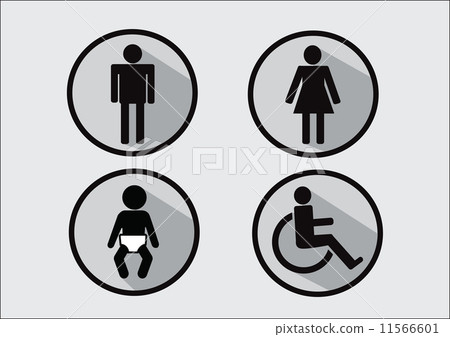 Restroom Symbol Icon of man woman disability and child Restroom Symbol Icon of man woman disability and child 11566601