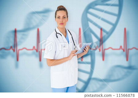 Composite image of female hand presenting heart 11566878