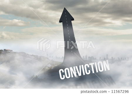 Implementation against red steps arrow pointing up against sky 11567296