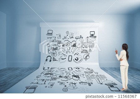 Composite image of thinking businesswoman 11568367