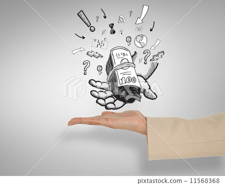 Composite image of loan shark doodle on key Composite image of loan shark doodle on key 11568368