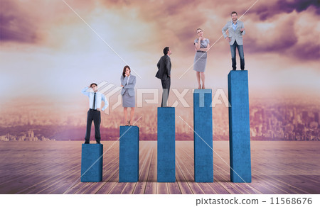 Composite image of portrait of a businesswoman posing 11568676