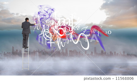 Stock Photo: Composite image of computer screen on key