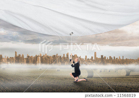 Pretty brunette showing card with books online 11568819