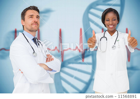 Composite image of businesswoman performing a balancing act 11568891