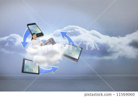 Composite image of businessman pushing away scene Composite image of businessman pushing away scene 11569060
