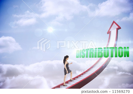 Businesswoman holding card saying study 11569270