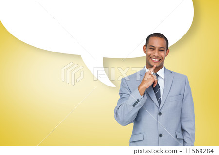 Composite image of annoyed brunette carrying large key Composite image of annoyed brunette carrying large key 11569284