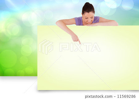 Composite image of cheering businesswoman Composite image of cheering businesswoman 11569286