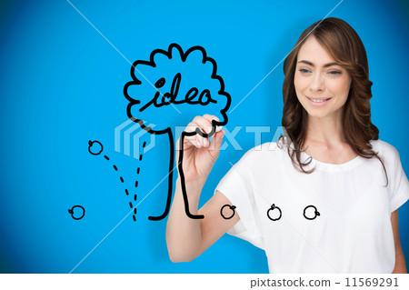 Composite image of businessman drawing light bulb Composite image of businessman drawing light bulb 11569291